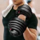 Regulējama hantele 4FIZJO PRO 40 kg, melna