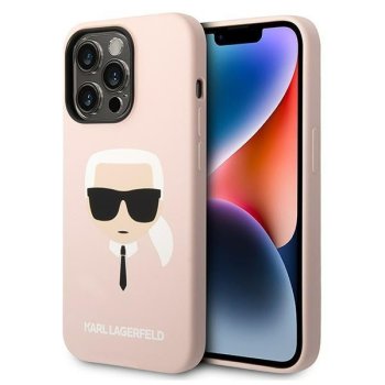Karl Lagerfeld Silicone Karl Head Case for iPhone 14 Pro Max - Pink