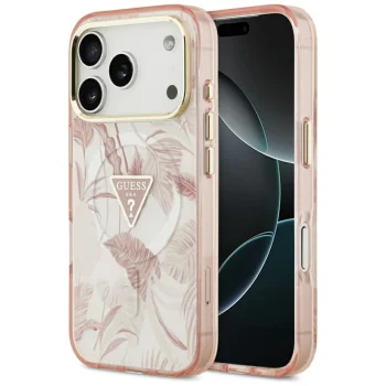 Guess Jungle Tonal Triangle MagSafe maciņš iPhone 17 Pro — rozā | Phone Case Cover