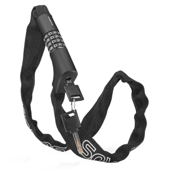 Rockbros 3230002001 velosipēda saslēdzējs ar kodu un atslēgu, 0.95m, melns