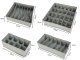 Underwear and Socks Drawer Organizer Set, 4 pcs, Grey