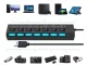 USB-концентратор 7x USB 2.0 с выключателями, черный