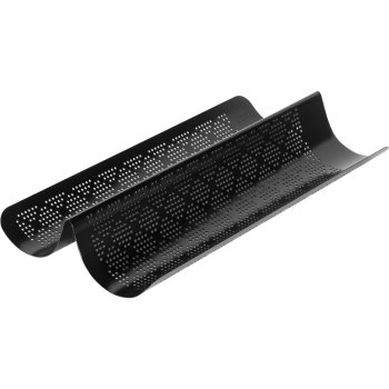 Перфорированная форма для багетов Kaiser Inspiration CrispTec, 40x20 см, черная