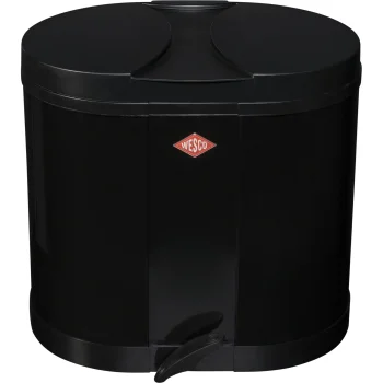 Atkritumu šķirošanas tvertne Wesco Eco-Double Bin, 2x 15 l, ar pedāli, melna
