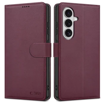Tech-Protect Wallet atverams vāciņš Samsung Galaxy S26, bordo