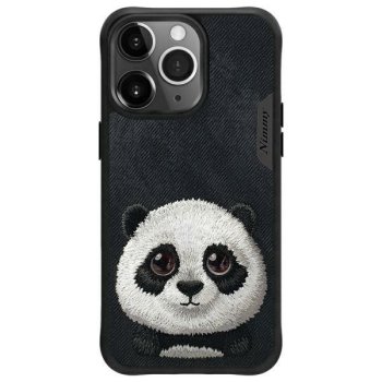 Nimmy Big Eyed Pet 2.0 Panda vāciņš Apple iPhone 15 Pro, melns