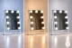ModernHome kosmētikas spogulis ar LED apgaismojumu 25x30 cm, 9 spuldzes, 3 gaismas toņi