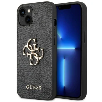 Guess 4G Big Metal Logo Case for iPhone 13/14/15 - Gray