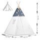 Nukido 740424 bērnu Tipi telts ar gaismiņām un paklājiņu, tumši zila