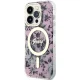 Guess iPhone 14 Pro vāciņš Flower MagSafe, rozā