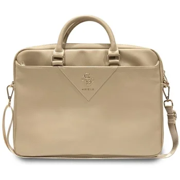 Guess klēpjdatora soma 16" ZIP Leather Triangle, zelta