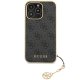 Guess iPhone 14 Pro vāciņš 4G Charms Collection, pelēks