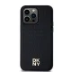 DKNY iPhone 13 Pro Max Case Leather Pattern Metal Logo MagSafe, Black