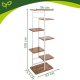 Gardlov 120 cm 7 līmeņu metāla puķu statīvs, balts/koks