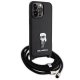 Karl Lagerfeld iPhone 15 Pro Max Case Crossbody Saffiano Monogram, Black