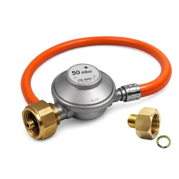Alfa Forni Gas Connection Set 50 mbar, 80 cm Hose, Orange