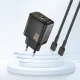 Dudao A27TEU PD 30W GaN USB-A USB-C sienas lādētājs – melns