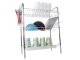 Three-Tier Dish Drainer with Utensil Holders, Silver