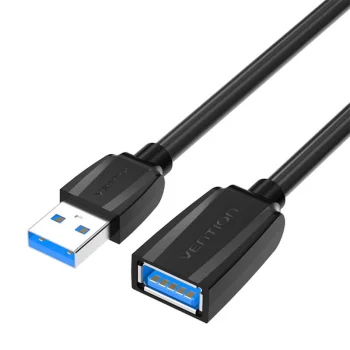 Удлинительный кабель USB 3.0 Vention VAS-A45-B150, USB-A - USB-A, 1.5 м, черный