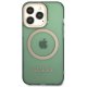Apple iPhone 13 Pro 6.1\'\' Guess Gold Outline Translucent MagSafe Case Cover (GUHMP13LHTCMA), Green