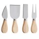 Bamboo Cheese Board with Pull-Out Drawer & Stainless Steel Knives, brown