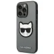 Karl Lagerfeld Saffiano Choupette Head Patch vāciņš iPhone 14 Pro, Sudraba