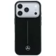 Mercedes Leather Semi Wrap Iconic Line MagSafe vāciņš iPhone 18 Pro / 17 Pro, melns