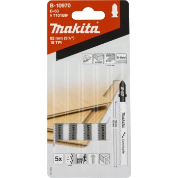 Пилки для лобзика Makita B-53 B-10970 по ламинату, 5 шт.