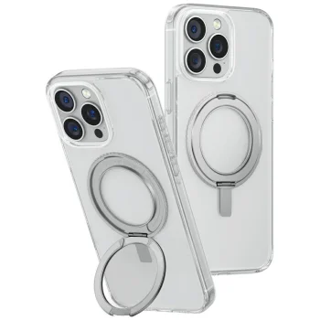 Uniq iPhone 16 Pro Max vāciņš Swivix 360 Rotating Kickstand, caurspīdīgs