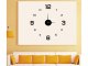 Large 3D DIY Wall Clock 130 cm, Frameless Non-Ticking Sticker Clock, Black