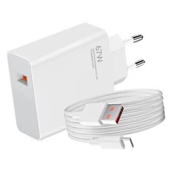 Xiaomi Wall Charger 67W USB + Charging Data Cable ( USB to Type C ), White | Провод для Зарядки +...
