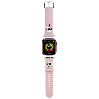 Ремешок Karl Lagerfeld для Apple Watch 38/40/41mm 3D Rubber Karl&Choupette, розовый