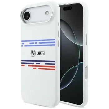 BMW M Silicon Horizontal Line MagSafe Case for iPhone Air, White