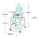 Детский стульчик для кормления 5-в-1 Ricokids 7092 Sinco, бирюзовый