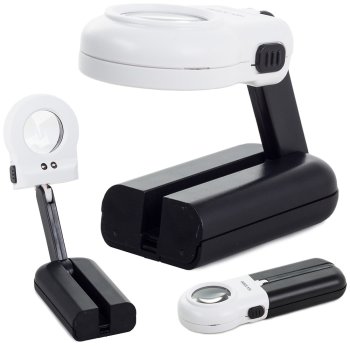 Rokas lupa ar LED apgaismojumu 16x palielinājums lasīšanai