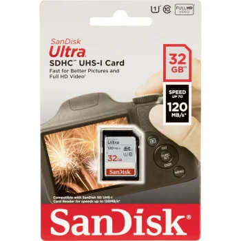 Atmiņas karte SanDisk Ultra SDHC UHS-I 32 GB 120 MB/s SDSDUN4-032G-GN6IN
