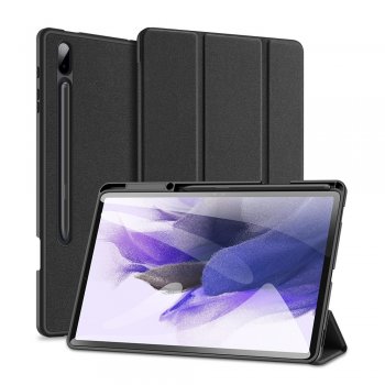 Samsung Galaxy Tab S7 FE (SM-T730 SM-T736B) / S7+ Plus DUX DUCIS Domo Tablet Cover Case, Black | Planšetes Vāciņš Maciņš Apvalks Grāmatiņa