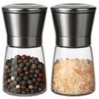 Ruhhy Manual Salt and Pepper Grinder Set, Glass Body, 2 Pack, 25459