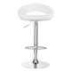 Grozāms eko ādas bāra krēsls ar regulējamo augstumu QS-B10, Balts | Swivel Adjustable Height Bar Counter Stool...
