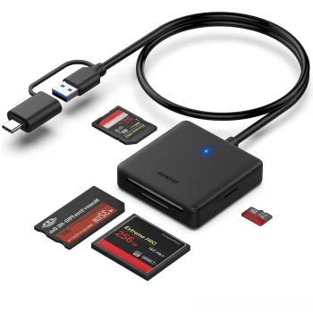 Картридер Benfei 4-в-1 USB-C / USB-A 3.0 для SD Micro SD MS CF Черный
