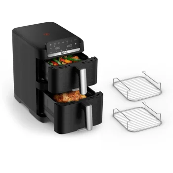 Karstā gaisa fritieris Tefal Easy Fry Crispy EY 7568, 10 l, 2700 W, melns / sudraba