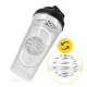 4FIZJO PRO Sports Shaker Bottle with Mesh and Ball 650 ml, Clear/Black