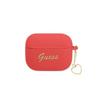 Guess GUAPLSCHSR AirPods Pro cover red/red Silicone Charm Heart Collection
