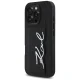 Karl Lagerfeld HC graudainas PU ādas maks ar kartes nodalījumu un metāla logo iPhone 16 Pro Max vāciņš – melns...