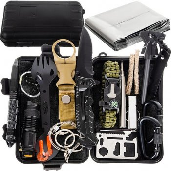 Daudzfunkcionāls tūrisma izdzīvošanas piederumu komplekts SOS, 32in1 | Survival Kit Set Emergency Supplies
