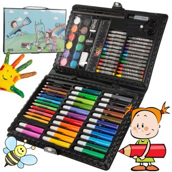 Art set for kids in carry case, 86 pieces