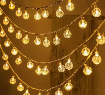 Ziemassvētku Virtene 100 LED Lampiņas Spuldzes 10m, Silti Balts |Christmas Fairy Lights Decorations 100 LED Bubs 10m,...
