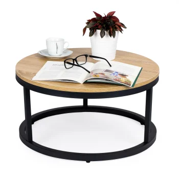 Apaļš kafijas galdiņš loft stilā 60 cm ModernHome