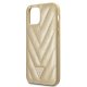 Guess iPhone 12 mini vāciņš V-Quilted Collection, zelta