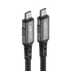 Acefast C1-09 USB-C uz USB-C USB4 kabelis 240W 1m, Pelēks/Melns